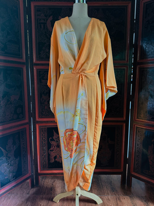 SAMPLE Kimono Twisted Orange Dress