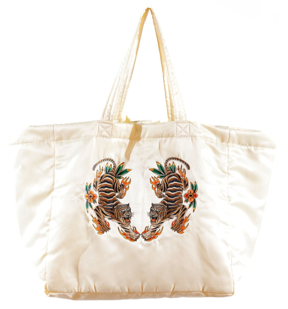 NEW Tiger Embroidered XXL Tote Bag