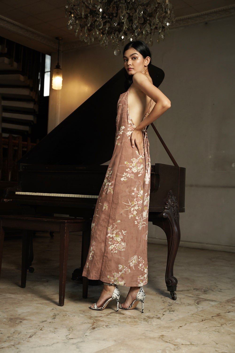 COWL NECK MAXI DRESS - CLASSIC MAUVE - EDYA 1929