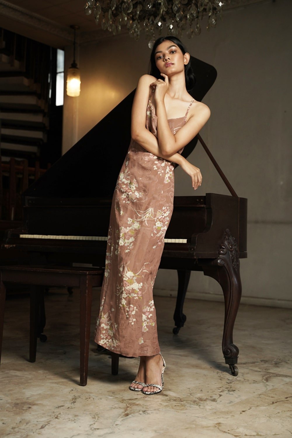 COWL NECK MAXI DRESS - CLASSIC MAUVE - EDYA 1929