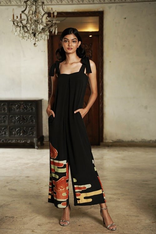 DOUBLE RIBBON JUMPSUIT - EDYA BLACK - EDYA 1929