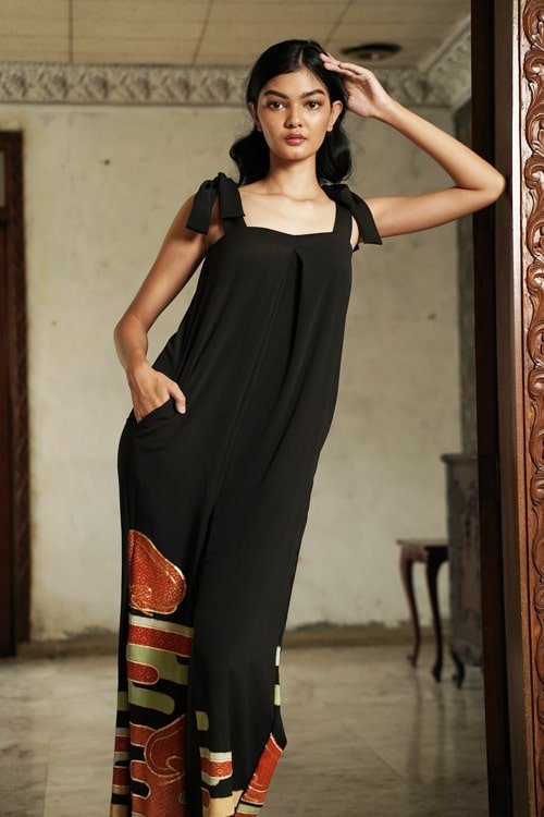 DOUBLE RIBBON JUMPSUIT - EDYA BLACK - EDYA 1929