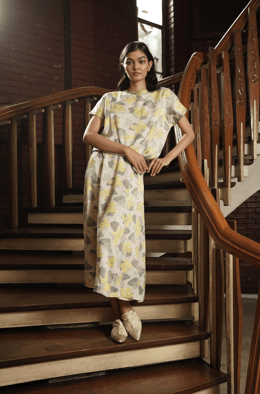 EDYA SKIRT AND TOP SET - ABSTRACTED YELLOW - EDYA 1929