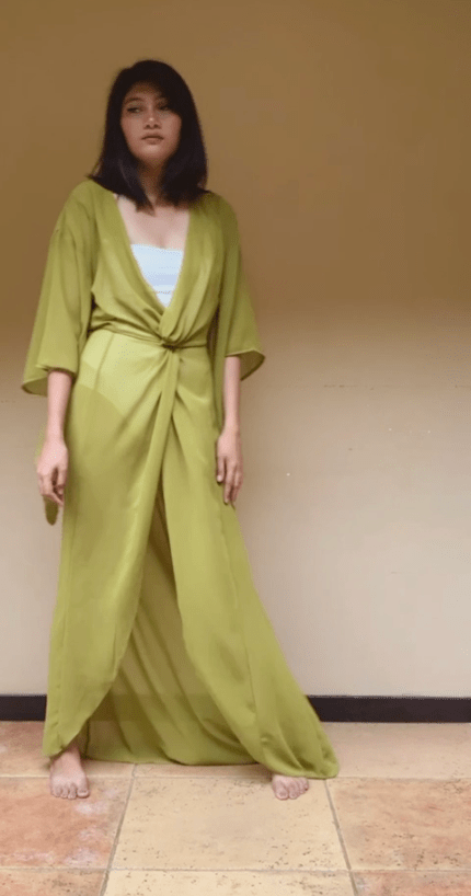 Kimono cover up Dress - Matcha Green - EDYA 1929