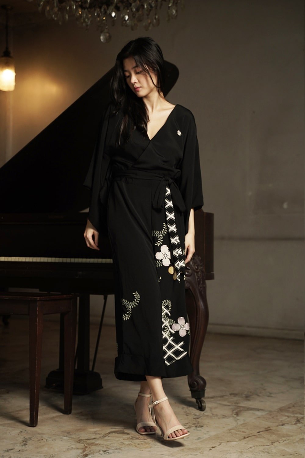 KIMONO JUMPSUIT - EDYA BLACK - EDYA 1929