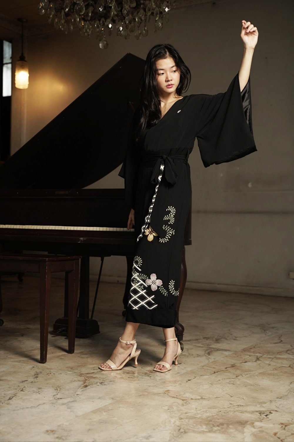 KIMONO JUMPSUIT - EDYA BLACK - EDYA 1929