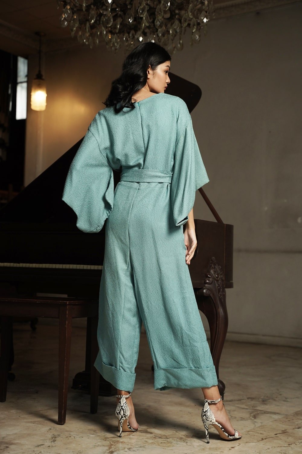 KIMONO JUMPSUIT - RIVULET GREEN - EDYA 1929