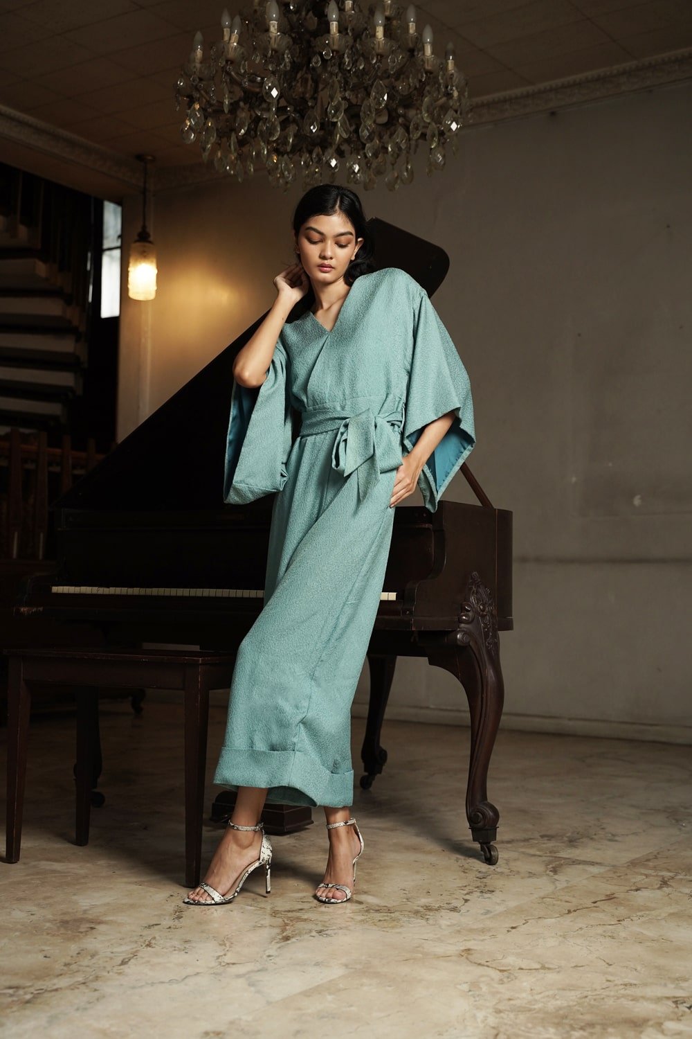 KIMONO JUMPSUIT - RIVULET GREEN - EDYA 1929