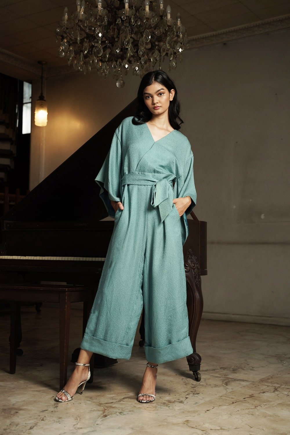 KIMONO JUMPSUIT - RIVULET GREEN - EDYA 1929