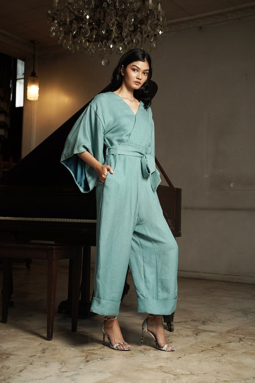 KIMONO JUMPSUIT - RIVULET GREEN - EDYA 1929