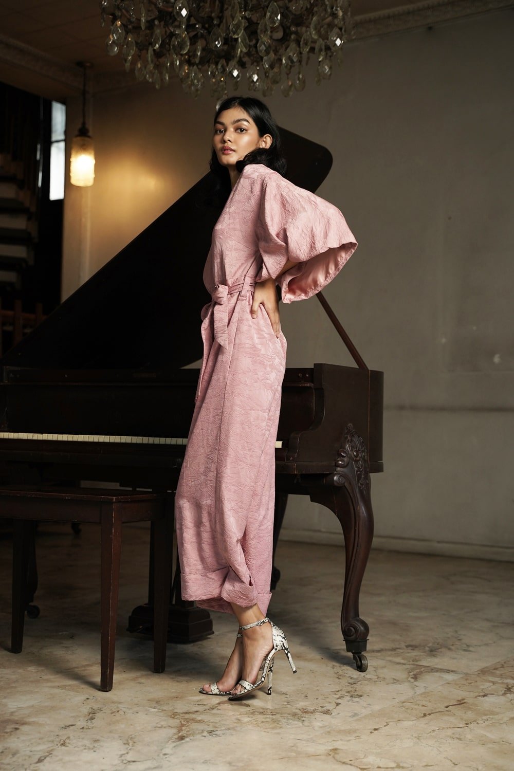 KIMONO JUMPSUIT - TAFFY PINK - EDYA 1929