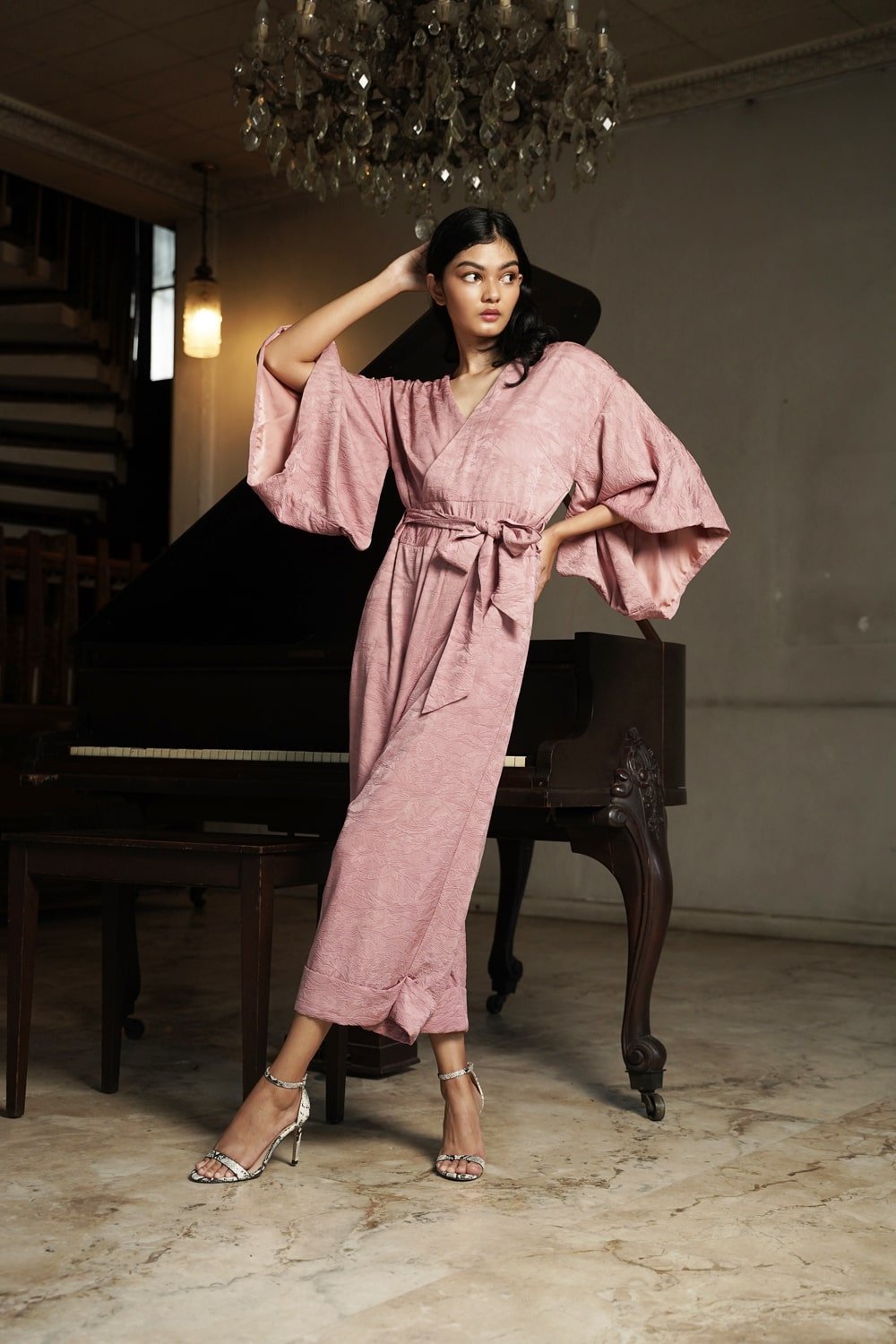 KIMONO JUMPSUIT - TAFFY PINK - EDYA 1929