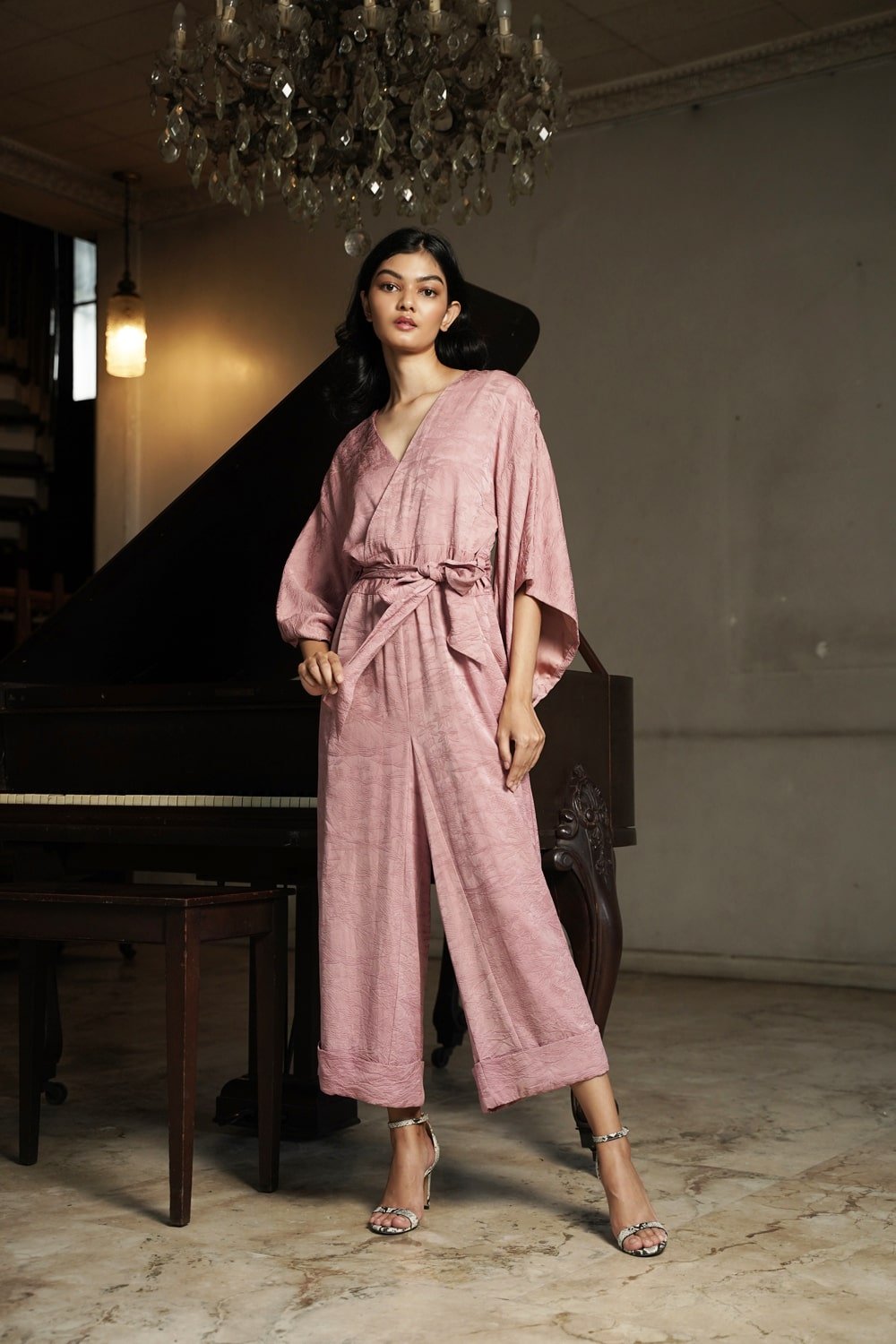 KIMONO JUMPSUIT - TAFFY PINK - EDYA 1929