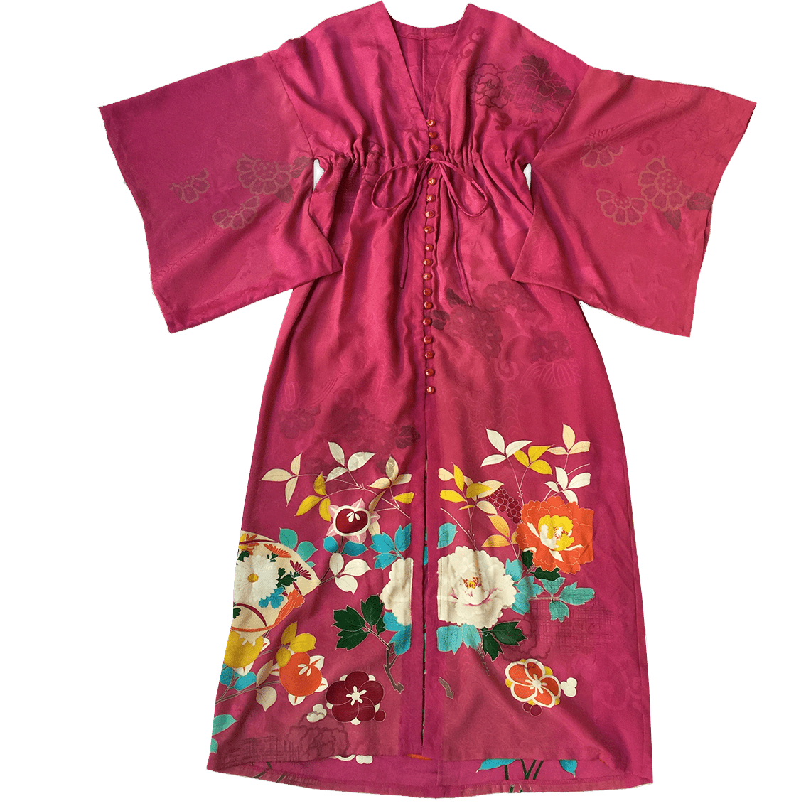 Kimono Long Dress - Fuschia pink - EDYA 1929