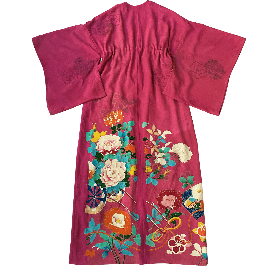 Kimono Long Dress - Fuschia pink - EDYA 1929