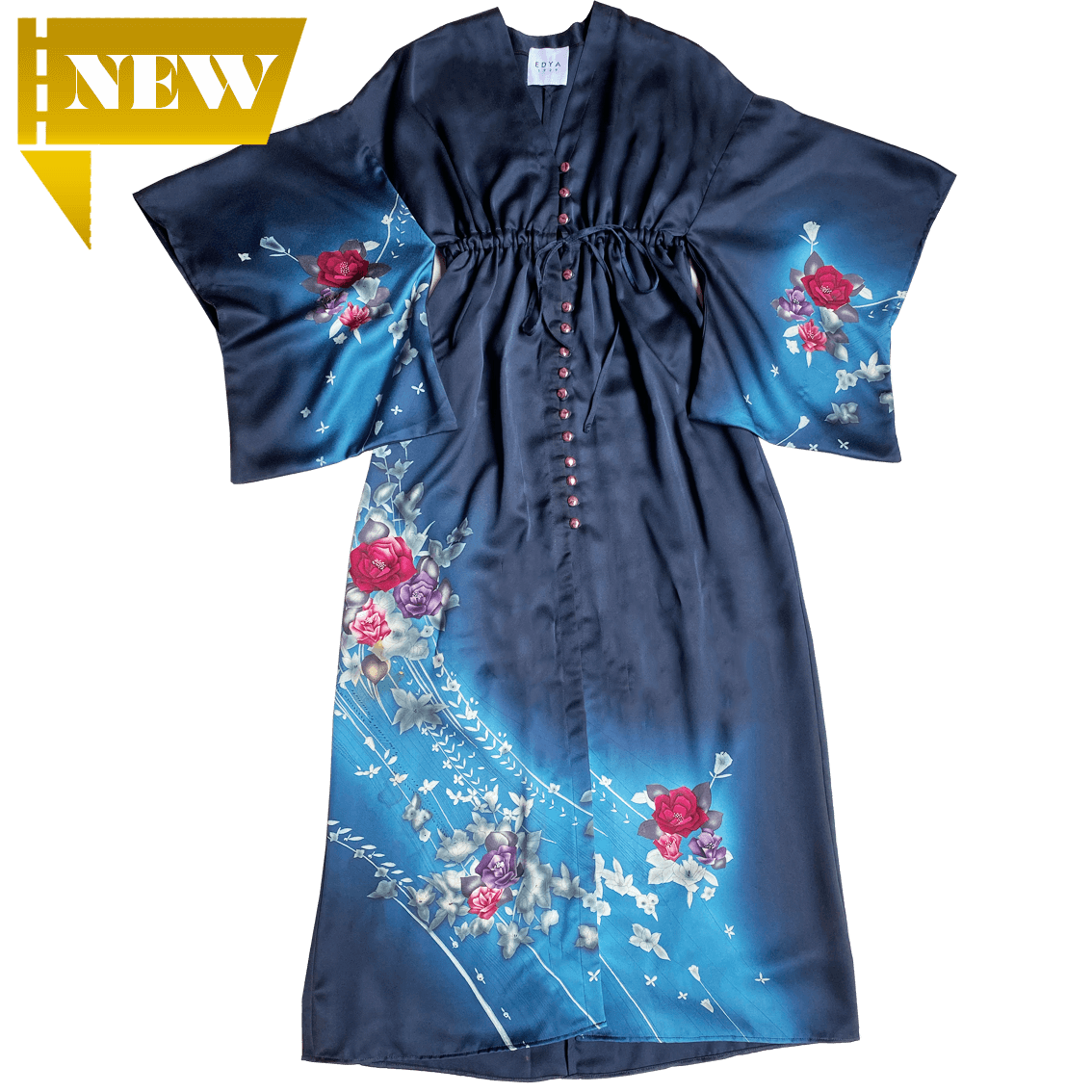 Kimono Long Dress - NAVY - EDYA 1929