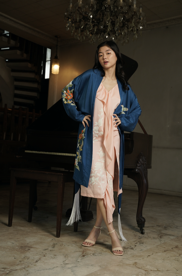 Summer in Blue Kimono Robe