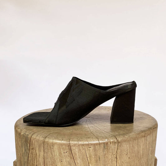 OBI SQUARE TOE MULE-Silky Black