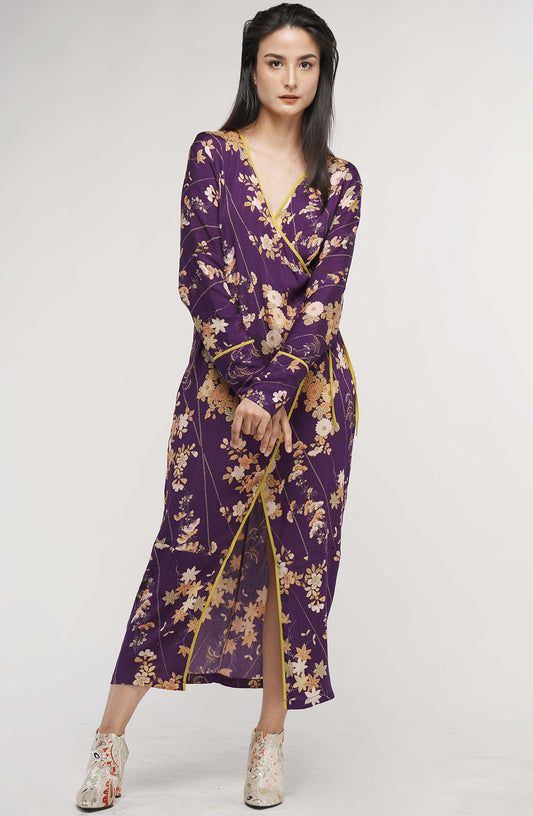 Zen Flowers Kimono wrap dress