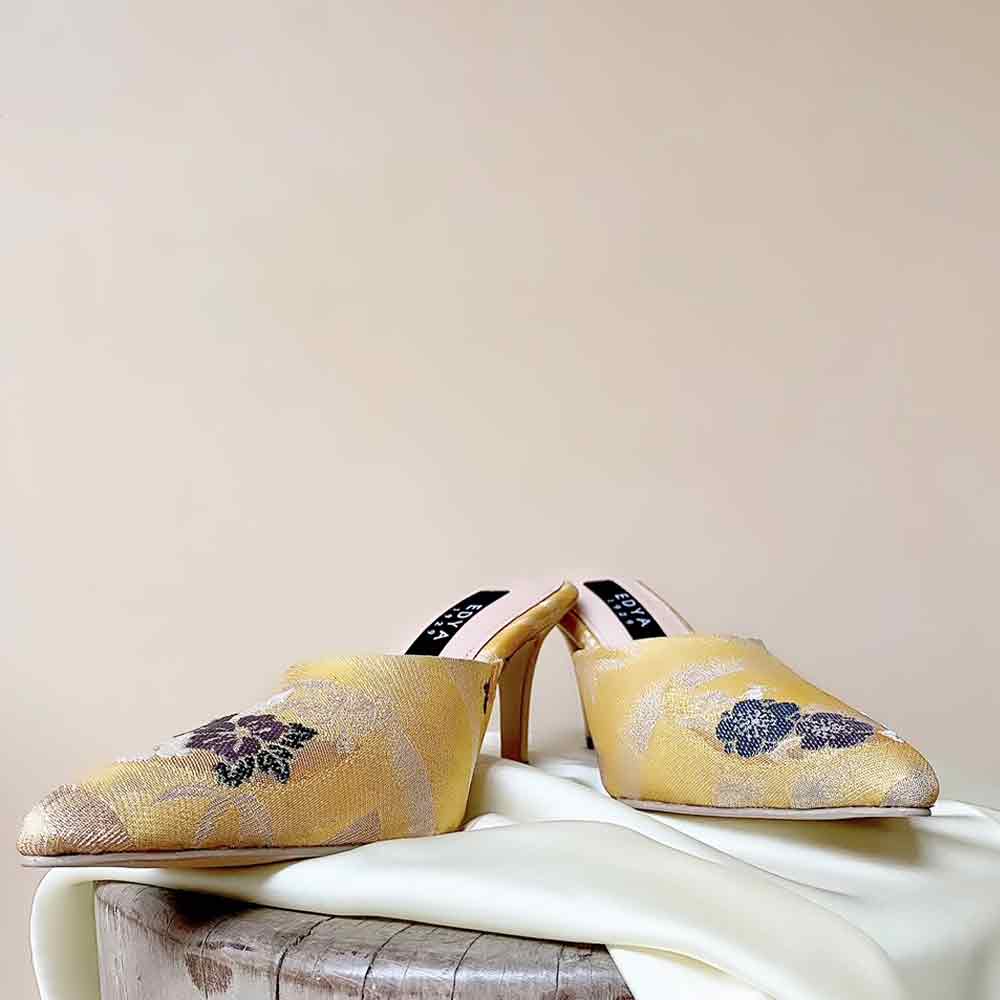Vintage Yellow Pointed toe mule