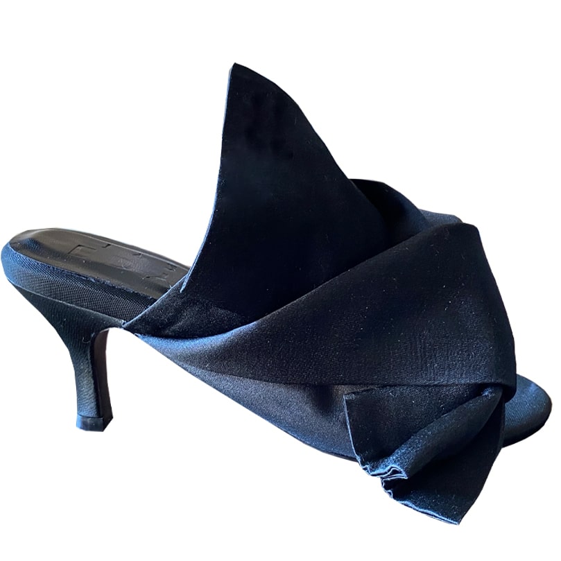 SAMPLE Obi Musubi Kitten Heel-Silky Black