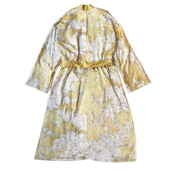 Kimono Robe-Gold Flowers