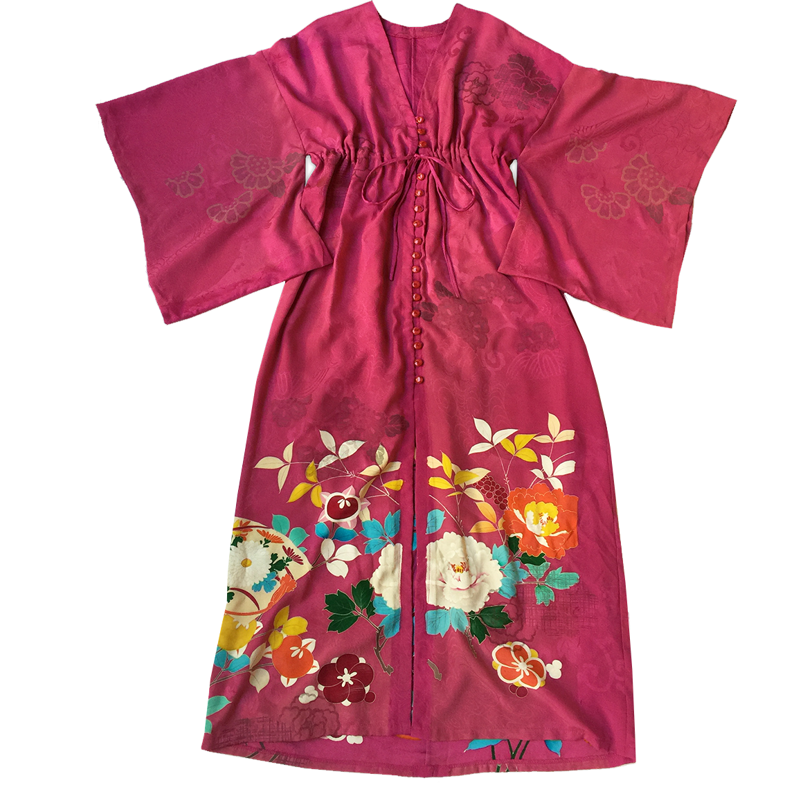 Kimono Long Dress- Fuschia pink